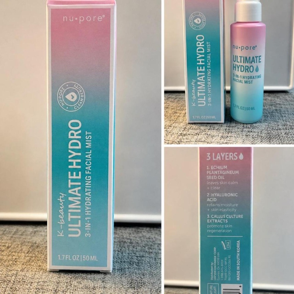 Nu-Pore Ultimate Hydro 3-in-1 Hydrating Facial Mist 1.7 oz K-Beauty New